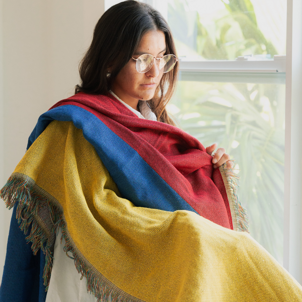 Colombia Flag Woven Throw Blanket