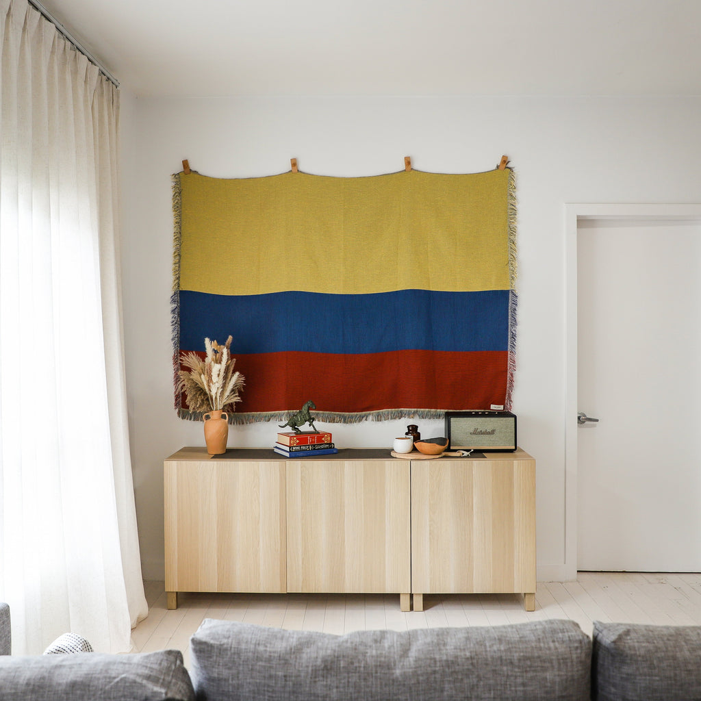 Colombia Flag Woven Throw Blanket